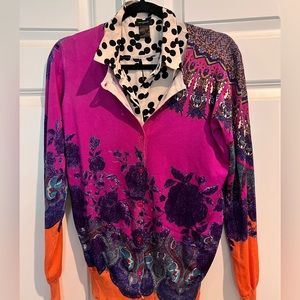 Etro Multi-color silk cardigan size 44 (Med)